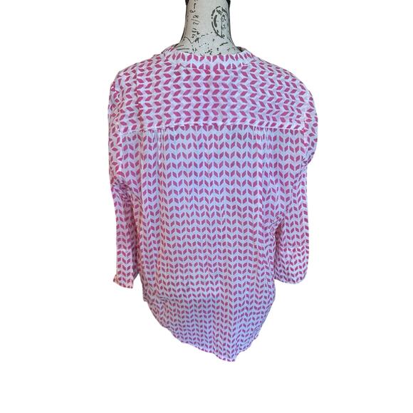 NWOT Oliphant 100% Cotton Block Print Top XL Boho Tunic Blouse ResortWear - Picture 4 of 11